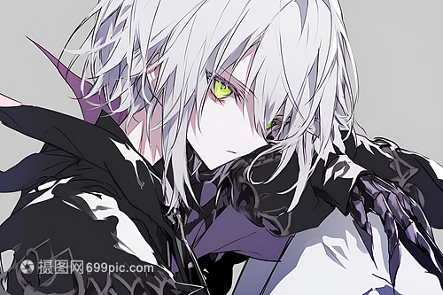 动漫白发角色的插画艺术 设计理念与视觉魅力